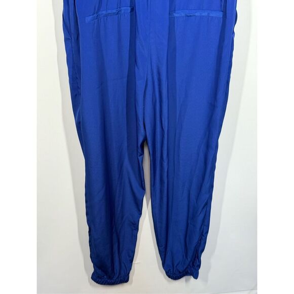 Express Royal Blue Tie Waist Jumpsuit Size X Small - Picture 9 of 10